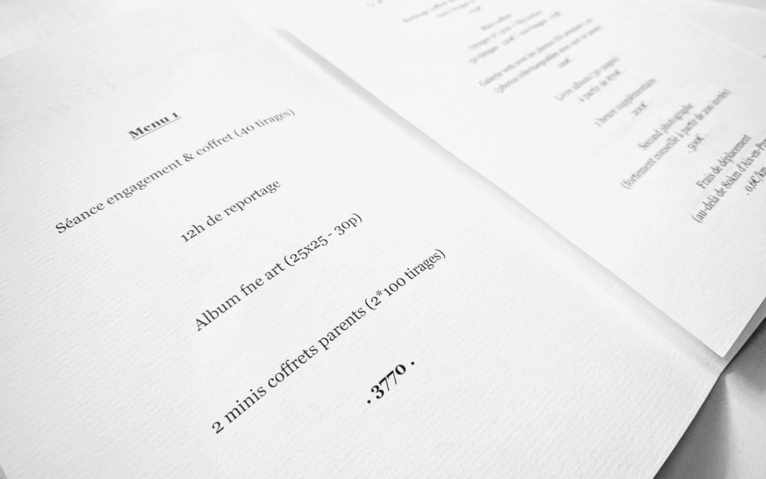 Photographe : annoncer tes tarifs sans trembler !